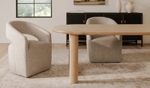 Barrow Rolling Dining Chair Grey Storm