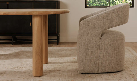 Barrow Rolling Dining Chair Grey Storm