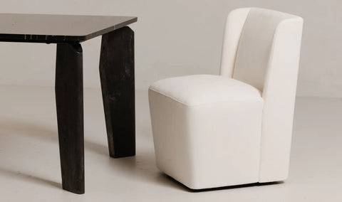 Cormac Rolling Dining Chair Cream