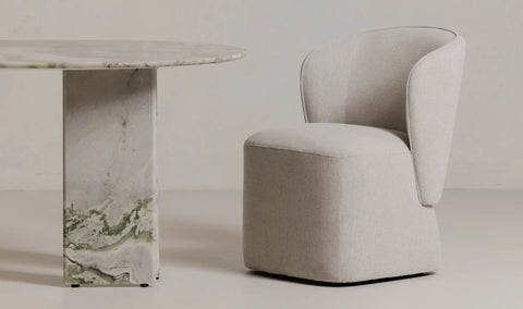 Larson Rolling Dining Chair Heather Grey