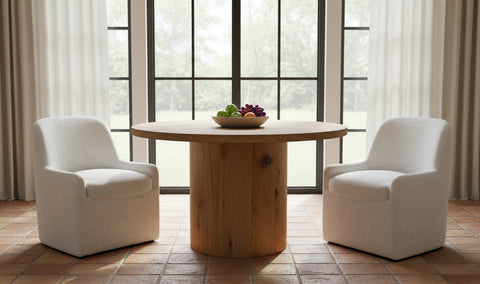 Maisie Rolling Dining Chair Flecked Oat