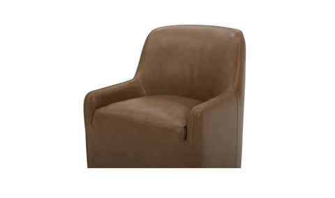 Maisie Rolling Dining Chair Tan Leather