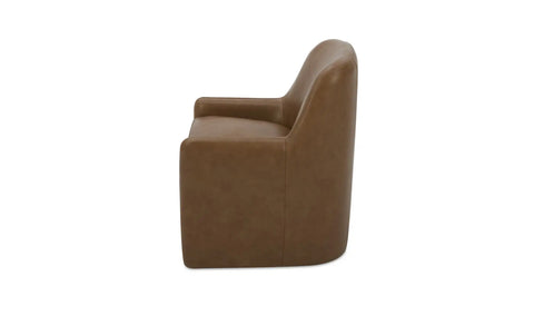 Maisie Rolling Dining Chair Tan Leather