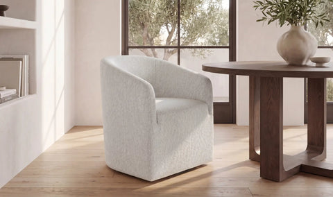Sandy Rolling Dining Chair Off White