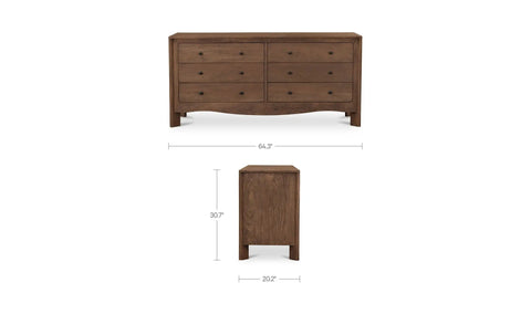 Mabel 6 Drawer Dresser Dark Brown