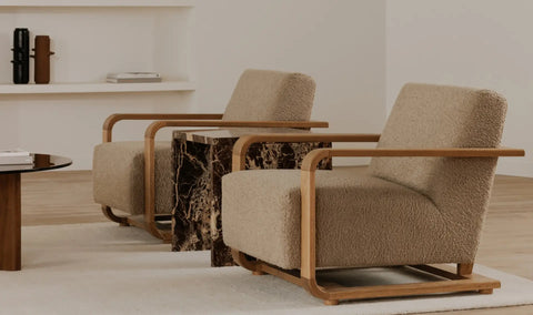 Eckersley Lounge Chair Beige Faux Shearling