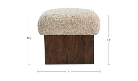 Serge Ottoman Cream Faux Shearling