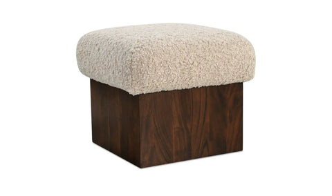 Serge Ottoman Cream Faux Shearling