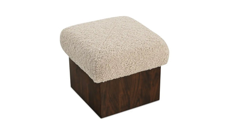 Serge Ottoman Cream Faux Shearling