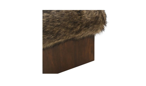 Serge Ottoman Brown Faux Fur
