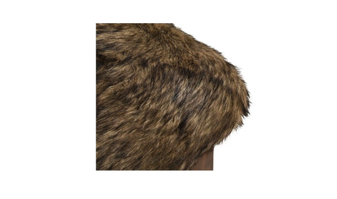 Serge Ottoman Brown Faux Fur