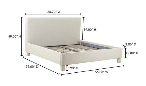 Ichigo Queen Bed Light Grey