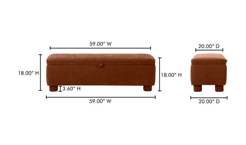 Ichigo Storage Bench Deep Orange