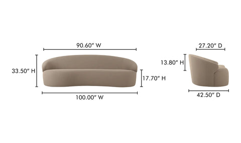 Cove Outdoor Sofa Taupe