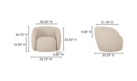 Rae Outdoor Accent Chair Beige Check