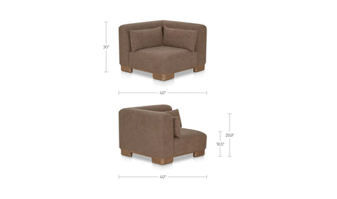 June Corner Chair Dark Brown