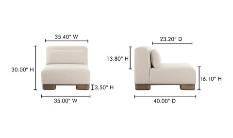 June Slipper Chair Oatmeal