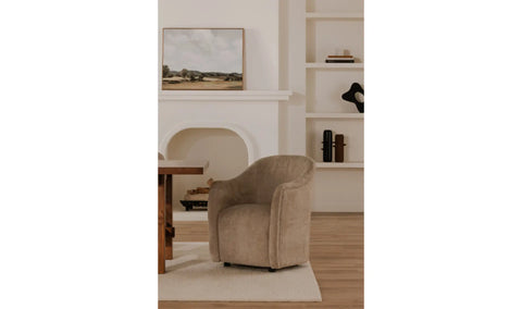 Drava Rolling Dining Chair Beige
