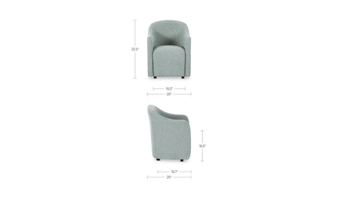 Drava Rolling Dining Chair Light Blue
