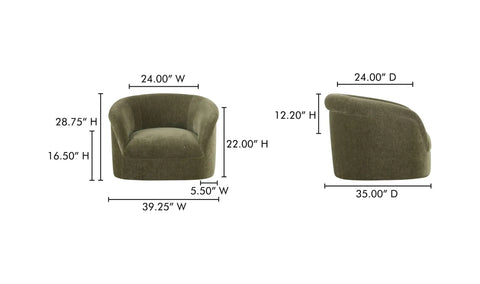 Thora Lounge Chair Dark Green