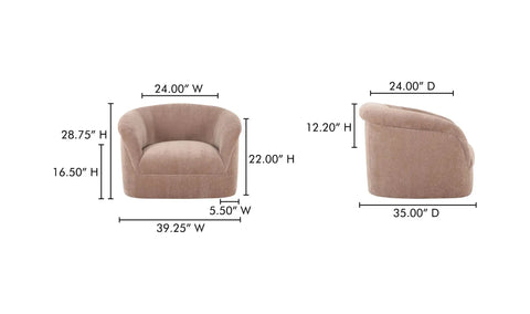 Thora Lounge Chair Blush