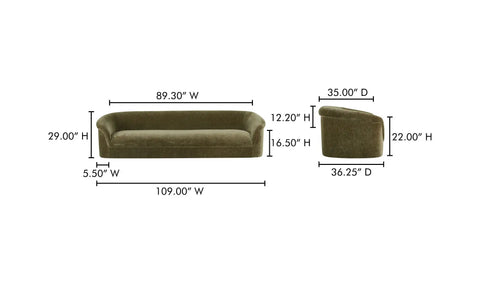 Thora Sofa Dark Green