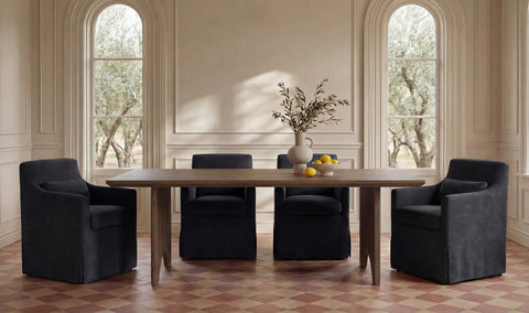 Lydia Slipcover Dining Chair Black