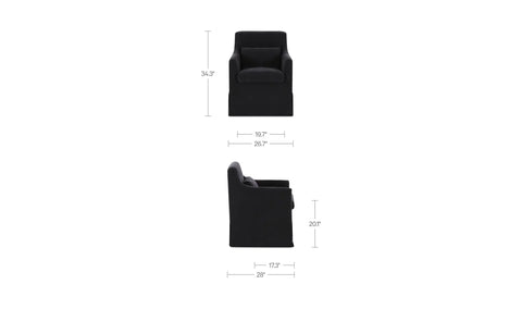 Lydia Slipcover Dining Chair Black