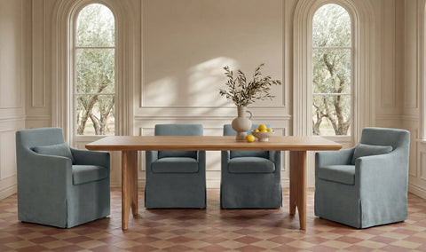 Lydia Slipcover Dining Chair Blue