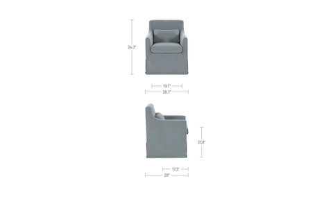 Lydia Slipcover Dining Chair Blue