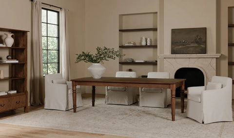 Lydia Slipcover Dining Chair Beige
