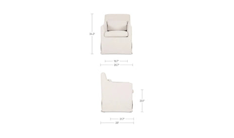 Lydia Slipcover Dining Chair Beige
