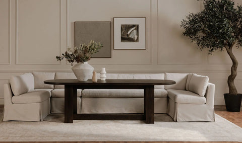 Fable Slipcover Dining Slipper Chair Beige