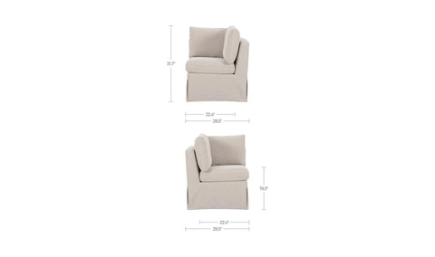 Fable Slipcover Dining Corner Chair Beige