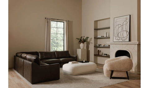 Devlin Lounge Chair Cream Faux Fur