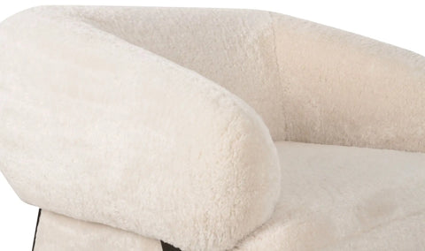 Devlin Lounge Chair Cream Faux Fur