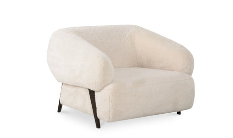 Devlin Lounge Chair Cream Faux Fur