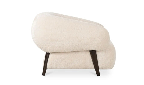 Devlin Lounge Chair Cream Faux Fur