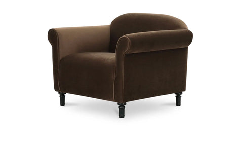 Harmony Accent Chair Dark Brown Faux Mohair
