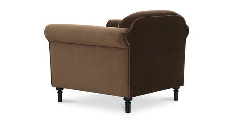 Harmony Accent Chair Dark Brown Faux Mohair