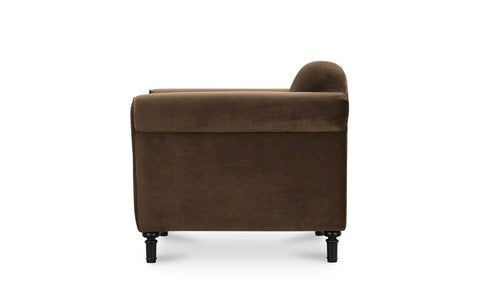 Harmony Accent Chair Dark Brown Faux Mohair