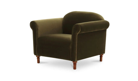 Harmony Accent Chair Dark Green Faux Mohair