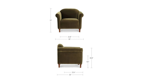 Harmony Accent Chair Dark Green Faux Mohair