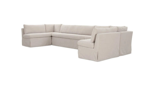 Fable Slipcover Dining Banquette U-Shape Beige 168 in.