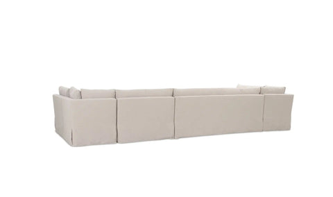 Fable Slipcover Dining Banquette U-Shape Beige 168 in.