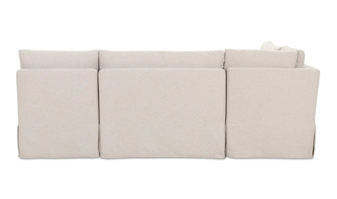 Fable Slipcover Dining Banquette L-Shape Beige 96 in.