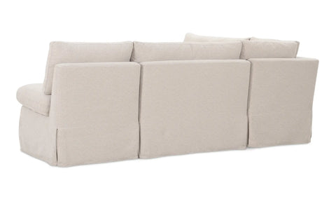 Fable Slipcover Dining Banquette L-Shape Beige 96 in.