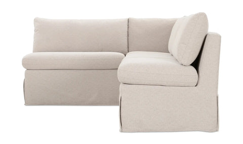 Fable Slipcover Dining Banquette L-Shape Beige 96 in.