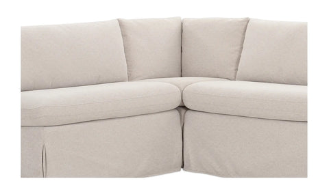 Fable Slipcover Dining Banquette L-Shape Beige 100.5 in.