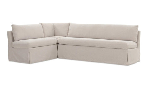Fable Slipcover Dining Banquette L-Shape Beige 100.5 in.